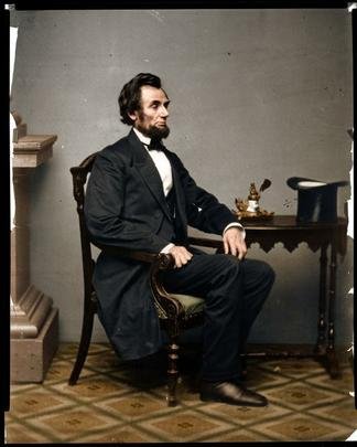 Presidente americano Abraham Lincoln, fotografado por Alexander Gardner em 1861