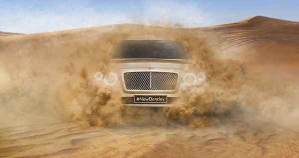 A imagem teaser do Bentley SUV mostra uma grade frontal redesenhada em comparao com o conceito EXP 9 F(foto: Divulgao)