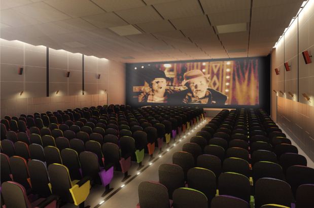 A perspectiva mostra como deve ficar a sala de cinema do Path, de acordo com o projeto da PHV Engenharia(foto: Divulgao)