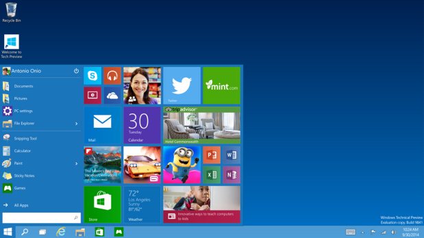 Para felicidade dos amantes do Windows, o famoso menu Iniciar est de volta, e de cara nova(foto: Microsoft/Divulgao)