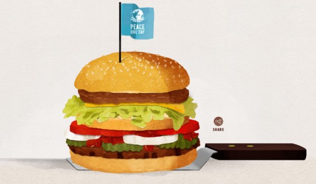 A ideia do Burger King era criar um sanduíche chamado McWhopper, que mistura o Big Mac com o Whopper, para celebrar o Dia Internacional da Paz(foto: Mcwhopper.com/Reprodução) A ideia do Burger King era criar um sanduíche chamado McWhopper, que mistura o Big Mac com o Whopper, para celebrar o Dia Internacional da Paz(foto: Mcwhopper.com/Reprodução)