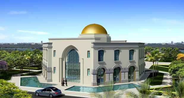 Veja a perspectiva de como deve ficar o prédio da representação diplomática da Palestina em Brasília. Existe uma grande semelhança com as mesquitas típicas dos muçulmanos(foto: Divulgação) Veja a perspectiva de como deve ficar o prédio da representação diplomática da Palestina em Brasília. Existe uma grande semelhança com as mesquitas típicas dos muçulmanos(foto: Divulgação)
