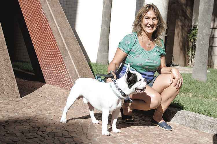 O buldogue francês Benjamim só sai às ruas protegido: O buldogue francês Benjamim só sai às ruas protegido: