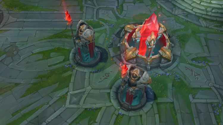 As torres no game League of Legends são estruturas de defesa que protegem as duas bases e os três caminhos que os jogadores usam nos combates(foto: Riot Games/Reprodução) As torres no game League of Legends são estruturas de defesa que protegem as duas bases e os três caminhos que os jogadores usam nos combates(foto: Riot Games/Reprodução)